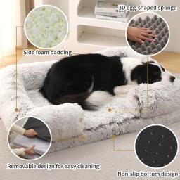 Plush confortável durável sofá cama para animais de estimação, fundo Nonskid, cão ortopédico camas, tamanho médio gato camas - Image 4