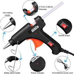 70w pistola de cola de derretimento quente mini armas industriais com 7mm cola varas temperatura calor thermo ferramenta reparo elétrico para diy artesanato artes - Image 2