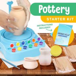 Kit Completo Roda de Cerâmica e Pintura para Iniciantes, Ferramentas de Modelagem e Escultura, Kits Artesanais para Crianças, Escola - Image 3