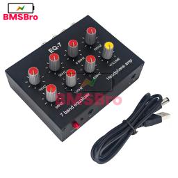 Amplificador De Sinal De Som Para O Jogo De Computador Móvel, 7 Segmentos De Tom Equalizador, Ajuste De Graves Treble, Headset De Áudio, Amplificador De Ouvido - Image 4