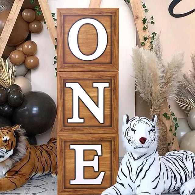 Caixas de Balão de Madeira Personalizadas para Festas de Aniversário e Casamentos - Conjunto com 3 Peças