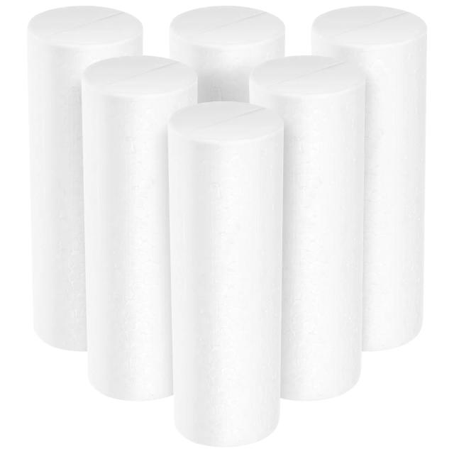 Conjunto de 6 Tubos de Espuma Branca para Artesanato e Decoração de Festas com Flores Artificiais