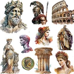 12 unidades/pacote vintage antigo roma adesivo diy artesanato scrapbooking álbum lixo diário adesivos decorativos - Image 1