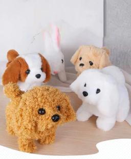 Cães de brinquedo do bebê que caminham e esques cauda balançando pelúcia interativa eletrônica animais de estimação filhote de cachorro montessori brinquedos para meninas crianças - Image 6