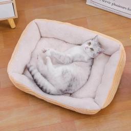 Animais de estimação gato dormir cama para animais de estimação canil almofada cama para cão gato animal de estimação sofá cães suprimentos cão de estimação calmante casa morna almofada para filhote de cachorro lavável - Image 1