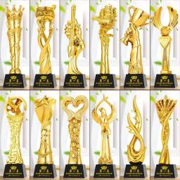 Troféu De Resina Banhado A Ouro, Cristal Inferior, Criatividade Personalizada, Enviar Amigos Prêmios, Lembrança De Dança, Competição, Decoração De Casa, 1Pc - Image 2