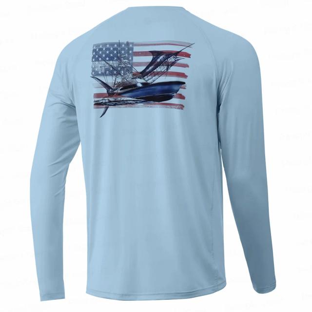 Camisa de Pesca Masculina HUK de Manga Comprida com Proteção Solar UPF 50, Respirável e Ideal para o Verão