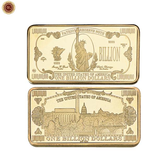 Conjunto de Lingotes Colecionáveis Desafio do Dólar Americano - Barra de Ouro e Prata - Lembrança Americana Colecionável