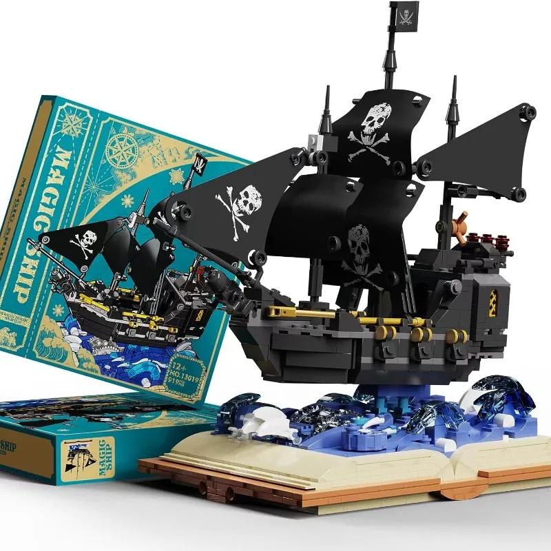 Pérola Criativa Navio Pirata Conjunto De Blocos De Construção, Navio De Aventura DIY, Tijolo De Construção De Livros, Decoração Para Casa, Brinquedo Infantil - Image 1