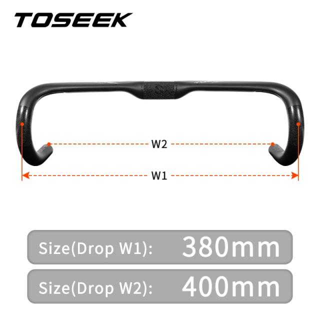 Toseek Guidão de Estrada Carbono ZXB-TWO UD Fosco Roteamento Interno 400/420/440mm