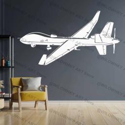 Eua militar greve modular recon drone adesivo de parede MQ-9 reaper arma guerra aeronaves amante adolescente crianças quarto decoração do carro vinil decalque - Image 2