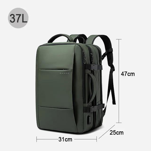 Bange mochila de viagem masculina, mochila escolar expansível com usb, grande capacidade 17.3, laptop, à prova d'água, moda - Image 1