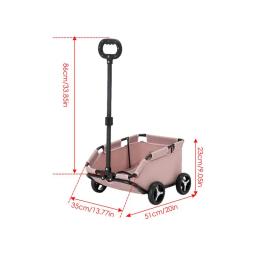Carrinho dobrável para cães e gatos, transporte de animais, 4 rodas, carrinho leve, cachorro e gatos, carrinho para viagens, compras e caminhadas - Image 6