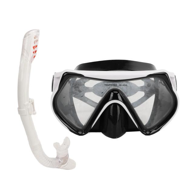 Máscara de Snorkel Profissional com Conjunto Completo de Óculos e Tubo de Respiração Seco para Mergulho e Natação