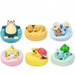 Anime Pokemon Model Kit, Figuras, Sonho Estrelado, Pikachu, Série Eevee, Interior do carro Mão, Posição de dormir Brinquedos, Presentes, 6 pcs - Image 1