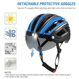 Capacete de motociclismo com luz traseira, viseira magnética destacável, protetor UV para homens e mulheres, capacete de mountain bike, capacetes MTB - Image 5