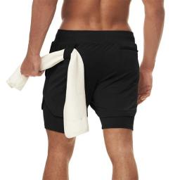 Calção de compressão esportiva casual masculina, performance impressa na Bíblia, malha, corrida, calça curta esportiva, treino para adultos, 2 em 1 - Image 4