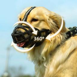 Focinho Do Cão Ajustável Silicone Macio Malha Respirável Forte Cesta para Small Medium Large Dog Mouth Mash Pet Acessórios de Treinamento - Image 5