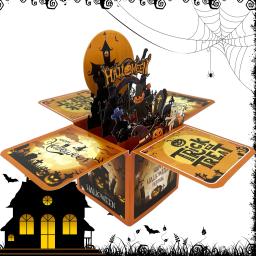 Halloween 3D Surprise Cards Caixa, Popup, Humor, DIY, Criativos, Cartões, Festa - Image 5