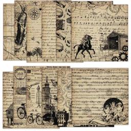 Bloco de papel para scrapbook 6x6, cartolina de decoupage com padrão sortido, scrapbooking vintage, faça você mesmo, suprimentos decorativos para fazer cartões, 12 peças - Image 2