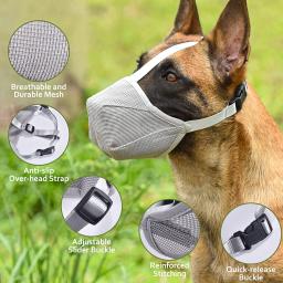 Ajustável respirável Pet Dog Muzzles, tampa da boca, Anti Bark, mordida malha, máscara para cães - Image 3