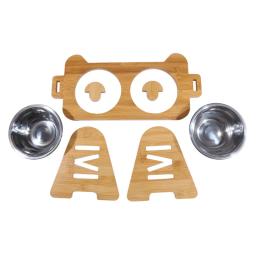 Tigelas elevadas de bambu com suporte, ajustável, levantada, cachorro, gato, comida, tigelas de água, suporte, coelho, alimentador, pequeno, animal médio - Image 6