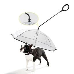 Guarda-chuva transparente ajustável para cão de estimação, Tipo C, Produtos para animais com trela para cães - Image 1