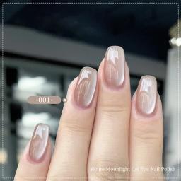 Magnetic Cat Eye Gel Verniz das Unhas, Semi Permanente, Soak Off, LED, UV, Soak Off, Cor Nude, Espumante, Glitter, Porcelana, Branco - Image 5