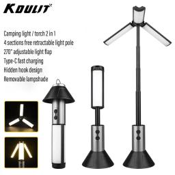 KDULIT Dobrável Luz de Acampamento Lanterna Telescópica Portátil Recarregável Lanterna LED Luz de Barraca de Trabalho ao Ar Livre com Base de Suporte - Image 1