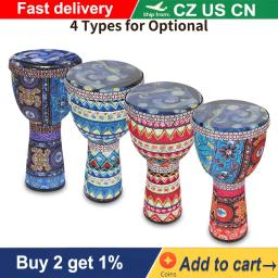 Portátil Africano Hand Drum para crianças, instrumento de percussão, colorido Art Pattern, Tambourine presente, Djembe, 8 Polegada - Image 1