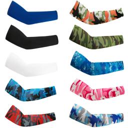 2 pçs unisex mangas de braço de refrigeração capa esportes correndo proteção solar uv ao ar livre dos homens pesca ciclismo mangas para esconder tatuagens - Image 1