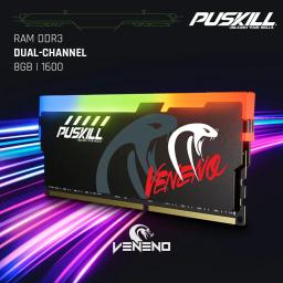 Memória RAM PUSKILL Memória RAM RGB DDR3 8GBx2 1600MHz 12800S Udimm Dual Channel DIMM Desktop Rams - Image 2
