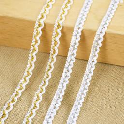 5m laço guarnição fita ouro prata centipede trançado laço curva tecido de renda diy artesanato costura acessórios decoração do casamento 8/10mm - Image 2