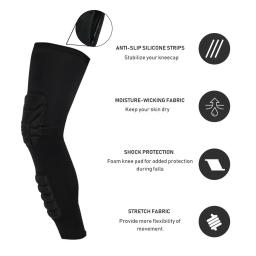 Joelheiras De Basquete, Esporte Joelheira, Crashproof, Antislip, Manga De Perna, Almofada De Proteção, Guarda De Suporte, Compressão Acolchoada, 1Pc - Image 2