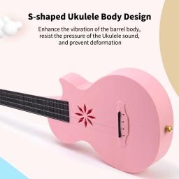 Ukulele De Fibra De Carbono com Bolsa Para Iniciantes, Adultos, Adolescentes, Instrumento De Cordas, 4 Cordas, 25" - Image 5