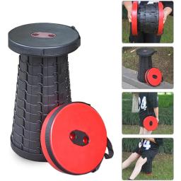 Cadeira dobrável retrátil portátil de pouco peso forte fezes plásticas ajustáveis para a pesca e viajar pufe otomano muebles - Image 3