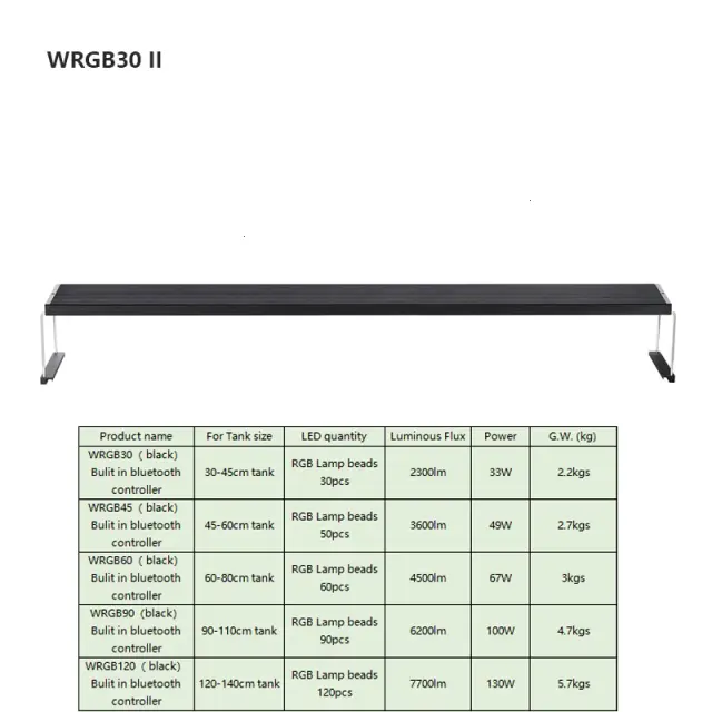Iluminação RGB LED Chihiros WRGB II 2 com Controle Bluetooth para Aquários e Plantas Aquáticas