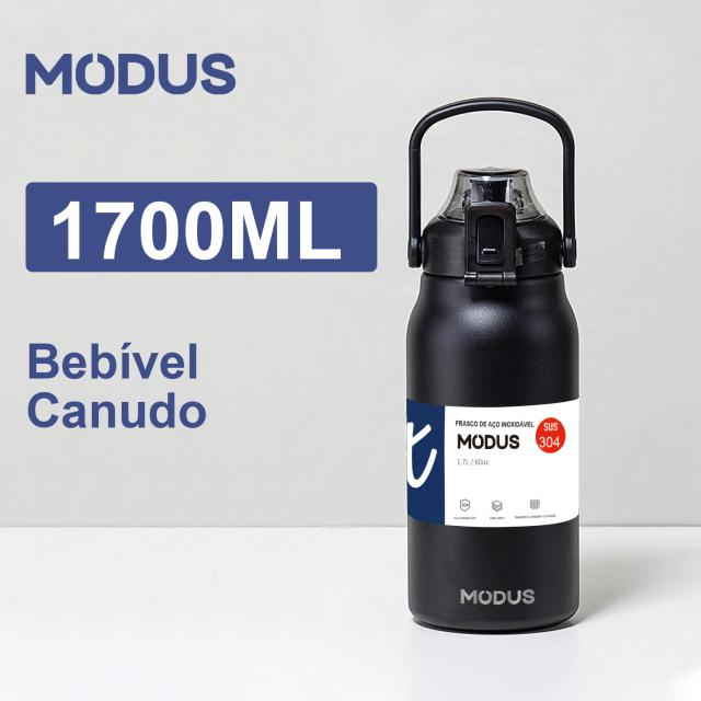 Garrafa Térmica de Aço Inoxidável Grande Capacidade com Canudo - Mantém Bebidas Quentes e Frias por Mais Tempo