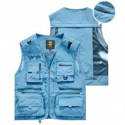 Colete tático estilo coreano masculino, 14 bolsos, malha de verão, sem mangas, 7xl, caminhadas, pesca, fotógrafo, ferramenta, colete - Image 2