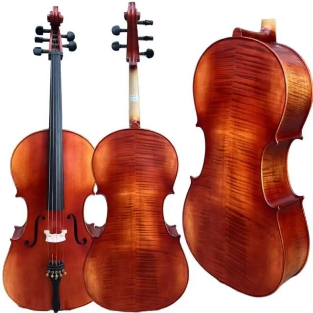 Maestro de Rock Profissional: Violoncelo Stradivarius 4/4 com 5 Cordas e Tons Europeus