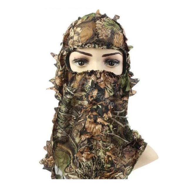 Máscara Facial 3D Camuflada, Capuz de Caça Tático Masculino, Chapéu Turquia Camo para Ghillie e Acessórios Airsoft