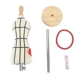 Forma Miniatura com Base de Madeira, Manequim De Costura, Exibição De Roupas Corporais, Modelo Para Costura E Ensino, 1/2 Tamanho - Image 6
