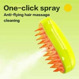Escova de vapor para cães e gatos de estimação, 3 em 1, spray elétrico, suprimentos vaporosos, depilação, produtos de higiene, acessórios para gatos - Image 3