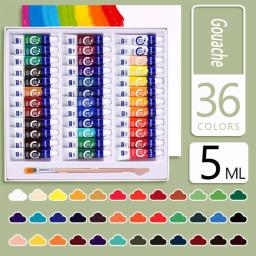 Tubos de tinta aquarela para artista profissional, guache, não tóxico, pigmentos vívidos, arte infantil, estudante, 12, 18, 24, 36 cores - Image 4