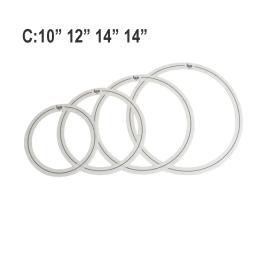 4 pçs conjunto de tambor anéis controle tom branco pet silenciador mudo percussão 10 12 14 16 Polegada instrumentos musicais acessórios percussão - Image 6