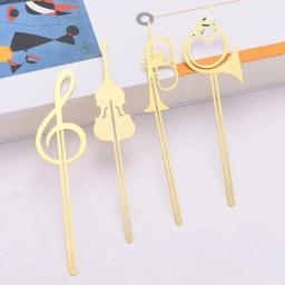 Gold Musical Note Bookmark, Instrumentos Musicais, Material Escolar De Metal, Clipes De Papel, Presentes De Escritório, Meta Book Maker Para Estudante, Novo - Image 4