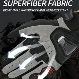 Luvas de couro para motociclismo masculino, equipamento protetor, respirável, verão, motocicleta, moto, motocross, ciclismo - Image 5