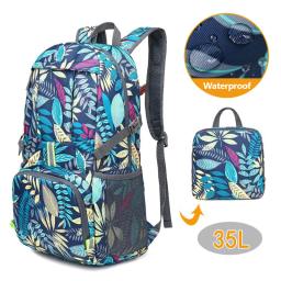 35l dobrável à prova dlightweight água mochila de armazenamento ao ar livre leve impressão sólida acampamento montanhismo mochilas viagem xa314q - Image 5
