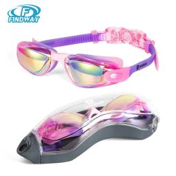 Óculos de natação anti-nevoeiro para crianças, proteção UV, sem vazamento, estojo para meninas e meninos, 3 a 14 anos - Image 1