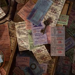 Antique Ticket Memo Pads, Junk Journal Diary Planner Adesivos, Decorativos DIY Craft Adesivos, 50pcs por lote - Image 2